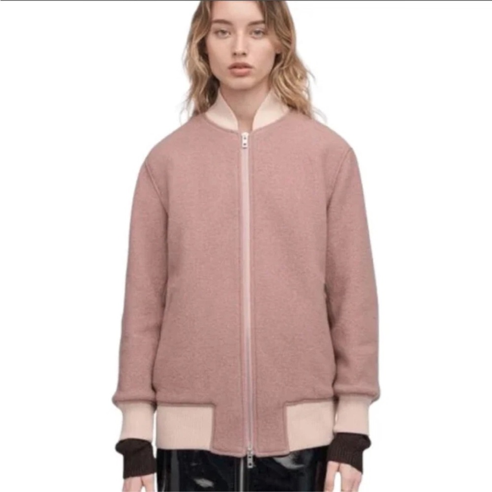 rag & bone Elle Zip Front Wool Bomber Jacket. Sz L - Picture 6 of 10